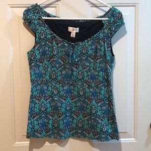 Blue floral top from Ann Taylor Loft